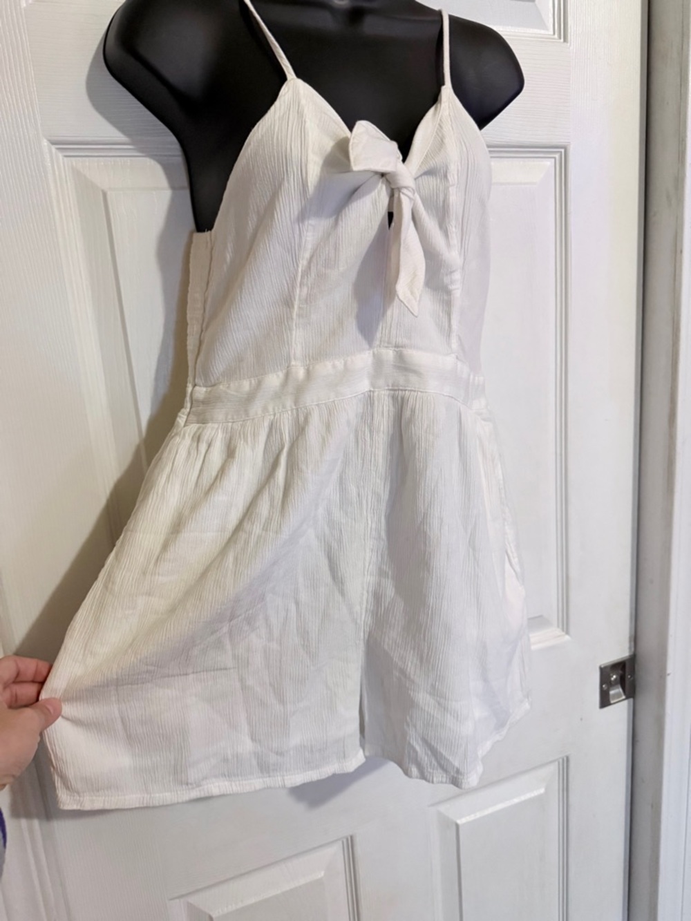AERIE Cream Textured Romper - Picture 3 of 6